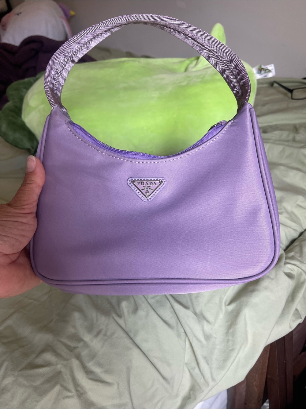 Prada Lavender Nylon Shoulder Bag